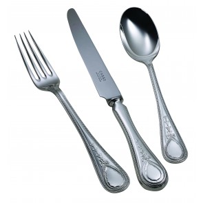 Children’s Silver Plated Cutlery Set Victorian Bead Design