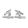 Sterling Silver Grooved Bar Large Cufflinks by Murry Ward