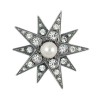 Sterling Silver Swarovski Crystal And Pearl Star Brooch