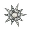 Sterling Silver Swarovski Crystal And Pearl Star Brooch