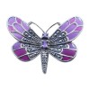 Sterling Silver Violet Amethyst And Marcasite Butterfly Brooch