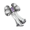 Sterling Silver And Amethyst Art Nouveau Bow Brooch