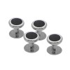 Sterling Silver Onyx Set Of Four Button Covers