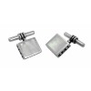 Sterling Silver Thick Square Mother Of Pearl Cufflinks