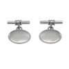 Sterling Silver Oval Mother Of Pearl Chain Link Cufflinks