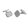 Sterling Silver Rectangle Shaped Barley Design Cufflinks