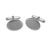 Sterling Silver Oval Barley Design Cufflinks