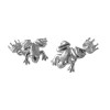 Sterling Silver Frog And Crown Cufflinks