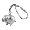 Sterling Silver Simple Pig Keyring