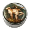 Sterling Silver Two Hunting Dogs Picture Pill Box