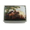 Sterling Silver Horses Picture Pill Box