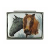 Sterling Silver Two Horses Picture Pill Box