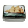 Sterling Silver Sailing Ship Picture Pill Box