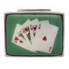 Sterling Silver Royal Flush Cards Picture Pill Box