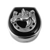 Sterling Silver Onyx Horse Shoe And Horse Pill Box