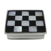 Sterling Silver Onyx And Mop Checked Pill Box