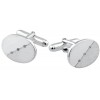 Sterling Silver Diamond 3 Stone 2 Tone Oval Cufflinks