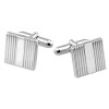 Sterling Silver Square Linear Cufflinks