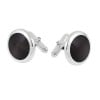 Sterling Silver Round Cats Eye Post Cufflinks