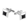 Sterling Silver Pyramid Onyx Post Cufflinks