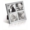 Sterling Silver 6x6 Quad Photo Frame Wooden Back