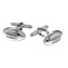 Sterling Silver Plain Rugby Ball Cufflinks