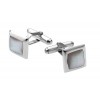 Sterling Silver Square Inset Mother Of Pearl Cufflinks