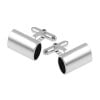 Sterling Silver Tubular Onyx Cufflinks