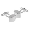 Sterling Silver Plain Silver Post Cufflinks