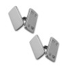 Sterling Silver Feature Hallmark Rectangle Chain Cufflinks