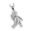 Sterling Silver Simple Movable Teddy Necklace