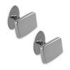 Sterling Silver Plain Rectangular Chain Cufflinks