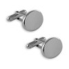 Plated Sterling Silver Plain Oval T-Bar Cufflinks