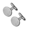 Sterling Silver Simple Style Oval T-Bar Cufflinks