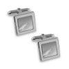 Sterling Silver Mother Of Pearl Square Cufflinks