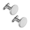 Sterling Silver Plain Oval T-Bar Cufflinks