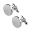 Sterling Silver Plain Round T-Bar Cufflinks