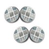 Sterling Silver Blue And White Mop Round Cufflinks