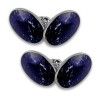 Sterling Silver Oval Lapis Cufflinks