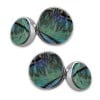 Sterling Silver Circular Oyster Shell Cufflinks