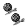 Sterling Silver Dart And Board Cufflinks