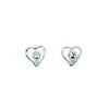 Sterling Silver Clear Crystal Centre Open Heart Stud Earrings