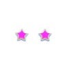 Sterling Silver Multi Fluorescent Star Stud Earrings