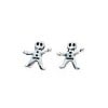 Sterling Silver Gingerbread Man Stud Earrings