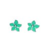 Sterling Silver Turquoise Enamel Pointy Flower Stud Earrings