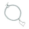 Sterling Silver Open Heart Multi Chain T Bar Bracelet