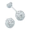 Sterling Silver Glitter Ball Stud Earrings