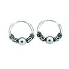 Sterling Silver Small Indo Hoop Earrings