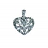 Sterling Silver Marcasite Patterned Heart Pendant