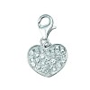 Sterling Silver Cubic Zirconia Pave Heart Charm